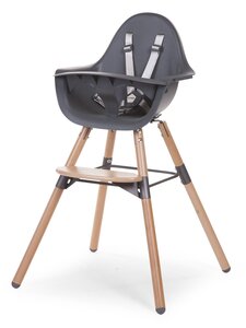 Childhome Evolu 2 söögitool 2in1 turvakaarega, Natural Anthracite - Peg-Perego
