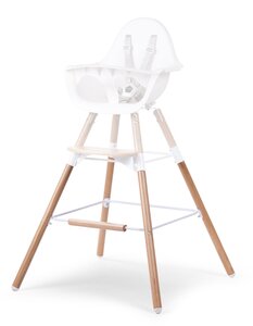 Childhome evolu extra long legs natural white + footstep - Leander