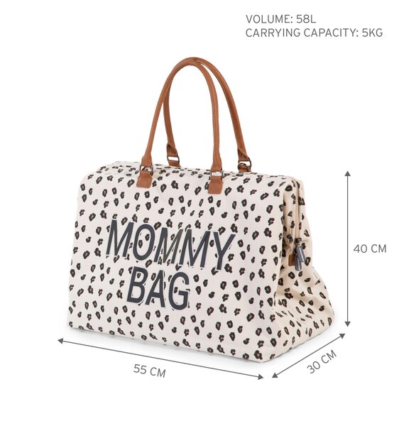 Childhome Mommy Bag suur tarvikute kott Canvas Leopard - Childhome