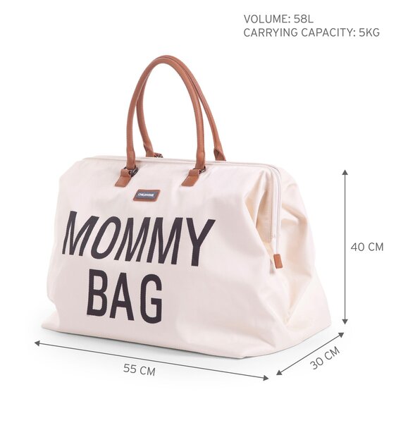 Childhome Mommy Bag suur tarvikute kott Offwhite/Black - Childhome