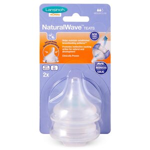 Lansinoh naturalWave® pudelilutt keskmise vooluga (2tk) - Suavinex
