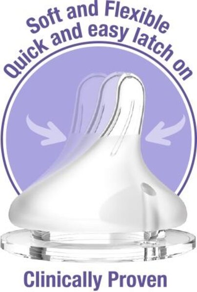 Lansinoh naturalWave® pudelilutt keskmise vooluga (2tk) - Lansinoh