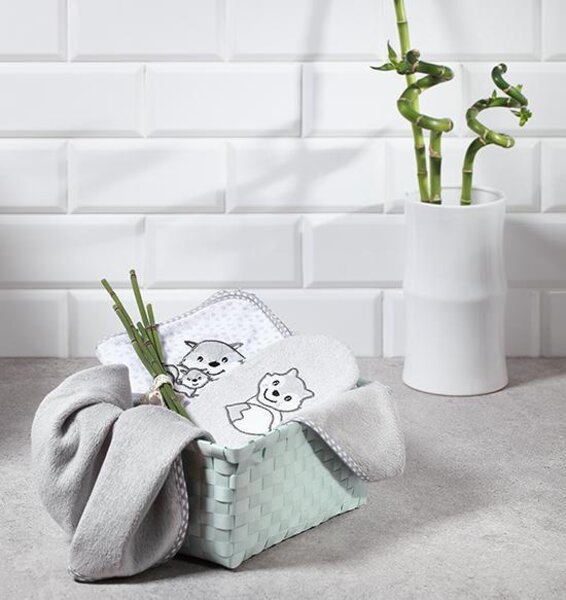 BabyOno bambusest kapuutsiga vannirätik 100x100cm, Grey - BabyOno