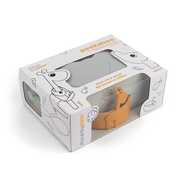 Done by Deer söögitarvete komplekt, Peekaboo Deer Friends Multicolor - Done by Deer