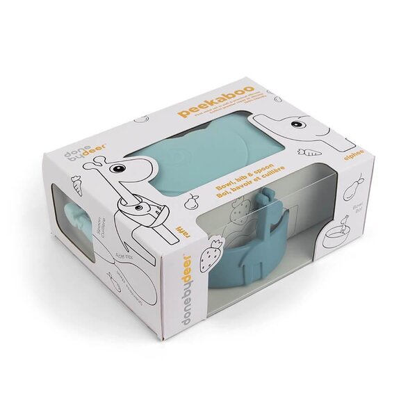 Done by Deer söögitarvete komplekt, Peekaboo Deer friends Blue - Done by Deer