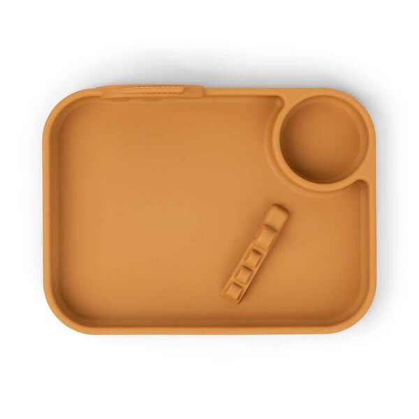 Done by Deer sektoritega taldrik, Peekaboo Deer Friends, Mustard - Done by Deer