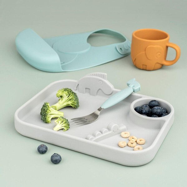 Done by Deer sektoritega taldrik, Peekaboo Deer Friends, Grey - Done by Deer