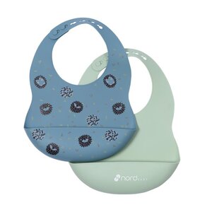 Nordbaby silikoonist taskuga põll 2tk, Hedgehog - Nordbaby