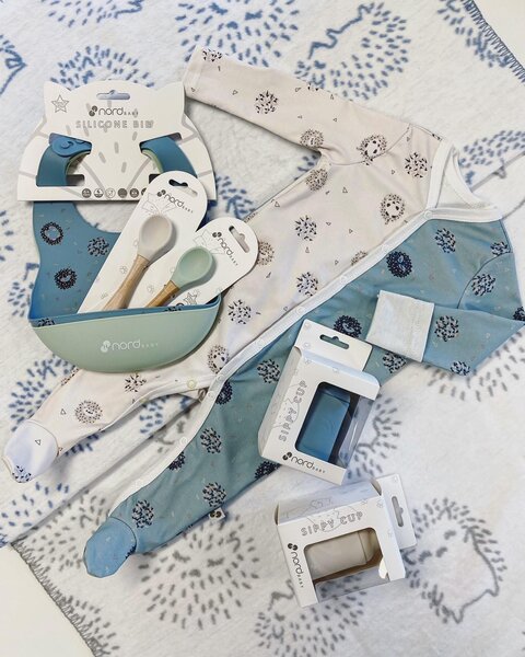 Nordbaby silikoonist taskuga põll 2tk, Hedgehog - Nordbaby