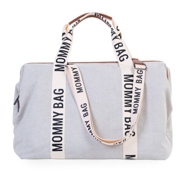 Childhome suur tarvikute kott Mommy Bag Signature Canvas OffWhite - Childhome