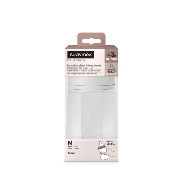 Suavinex silikoonist lutipudel 240ml, keskmise vooluga - Suavinex