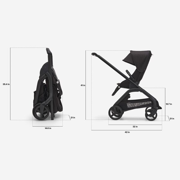 Bugaboo Dragonfly 2in1 vankrikomplekt Midnight Black/Midnight Black/Black - Bugaboo