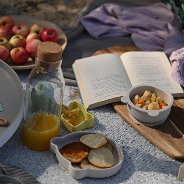 Nordbaby silikoonist sektoritega kauss, Yellow/Mint - Nordbaby