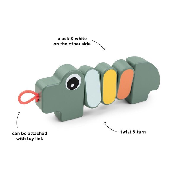 Done by Deer puidust mänguasi Twist & Turn Croco Green - Done by Deer