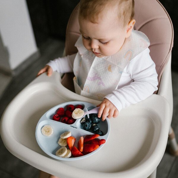 BabyOno silikoonist sektoritega taldrik Sinine - BabyOno