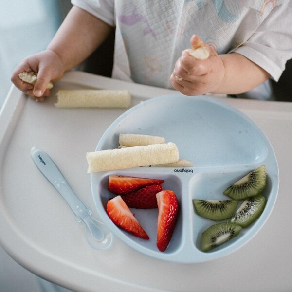 BabyOno silikoonist sektoritega taldrik Sinine - BabyOno