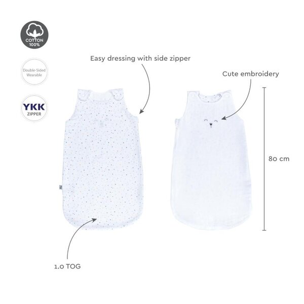 Nordbaby magamiskott TOG 1.0 Sleeva, Mint Dot - Nordbaby