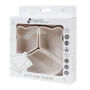 Nordbaby silikoonist sektoritega kauss, Beige - Nordbaby