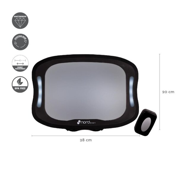 Nordbaby tagaistme peegel LED-valgusega - Nordbaby