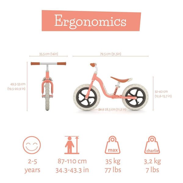 Chillafish Charlie LUX jooksuratas 12", Salmon - Chillafish