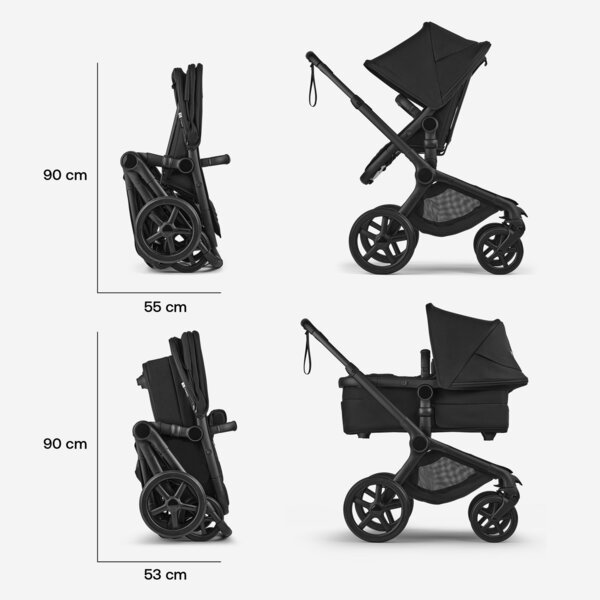 Bugaboo Fox 5 Renew 2in1 vankrikomplekt Black/Dark Cherry - Bugaboo