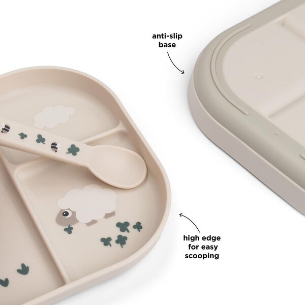 Done by Deer sektoritega taldrik Foodie Tiny farm Sand - Done by Deer