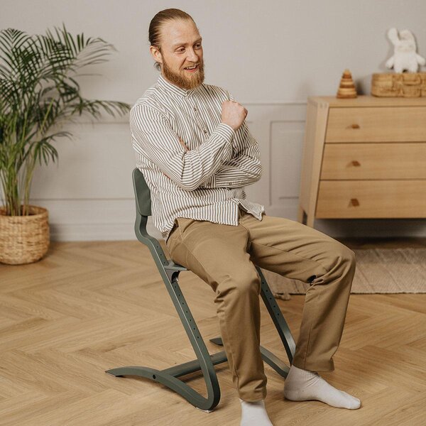 Leander Louie söögitool ilma turvakaareta, Sage Green - Leander