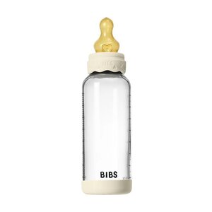Bibs klaasist lutipudel 240ml, Ivory (keskmise vooluga) - Bibs