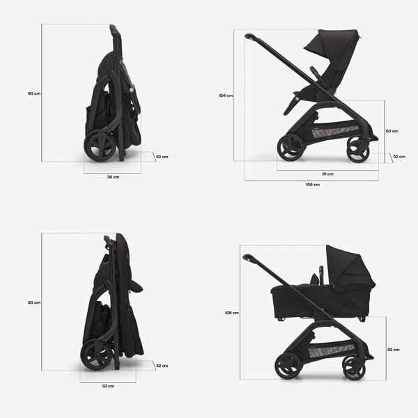 Bugaboo Dragonfly 2in1 vankrikomplekt Black/Desert Taupe - Bugaboo