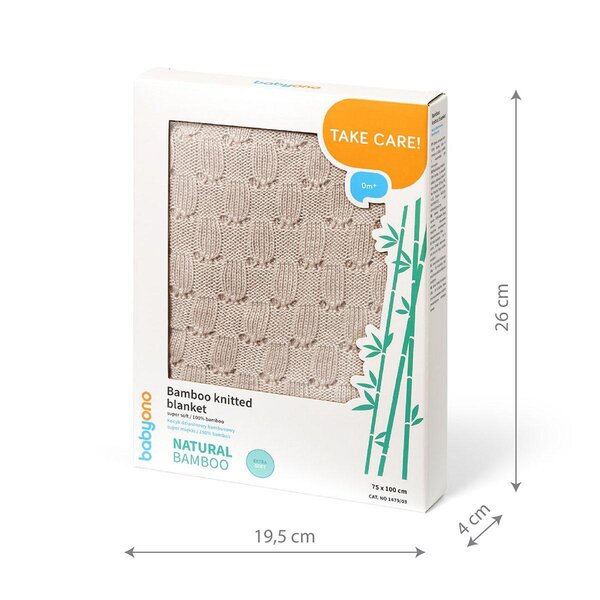 BabyOno kootud bambustekk 75x100cm, Beige - BabyOno