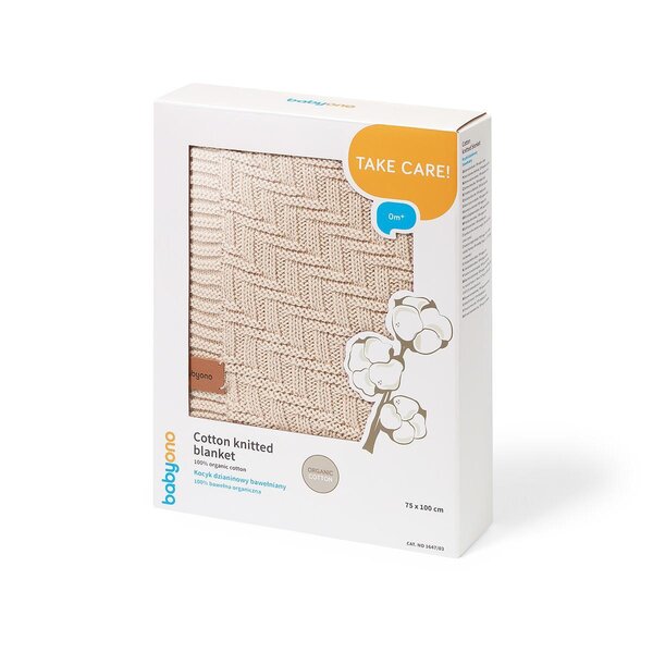 BabyOno puuvillane tekk 75x100cm, Beige - BabyOno