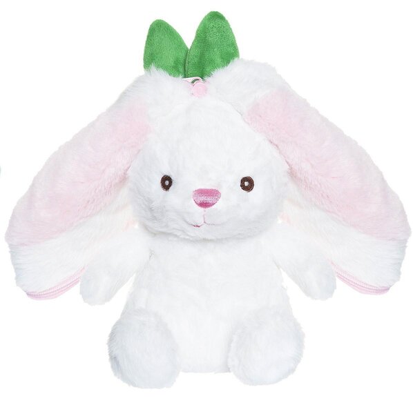 Teddykompaniet soft toy 20cm, Bunny in Carrot with zip Pink  - Teddykompaniet