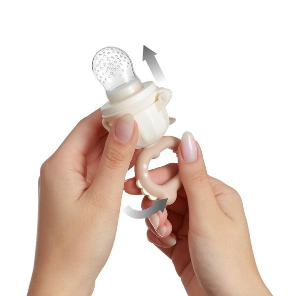 BabyOno keeratav puuviljalutt/püreelutt Dino Beige - BabyOno