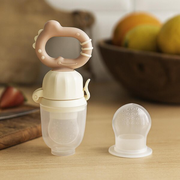 BabyOno keeratav puuviljalutt/püreelutt Dino Beige - BabyOno