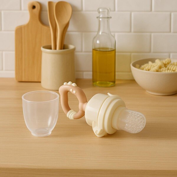 BabyOno keeratav puuviljalutt/püreelutt Dino Beige - BabyOno