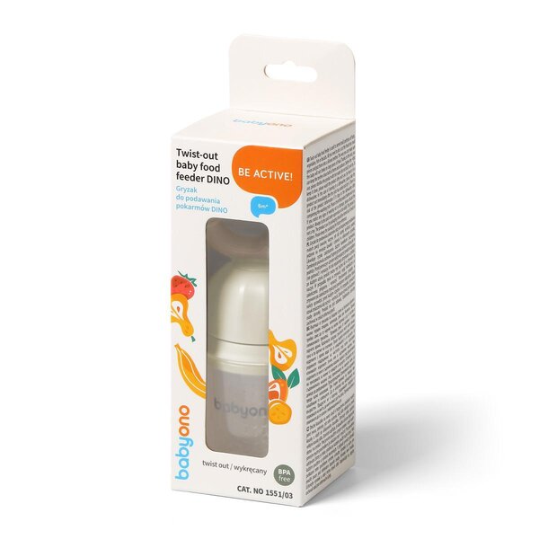 BabyOno keeratav puuviljalutt/püreelutt Dino Beige - BabyOno