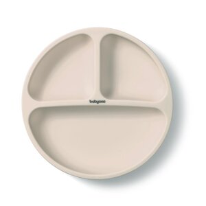 BabyOno silikoonist sektoritega taldrik Beige - BabyOno