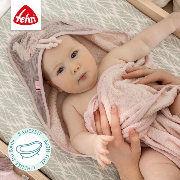 Fehn kapuutsiga vannirätik 80x80cm, Flamingo - Fehn