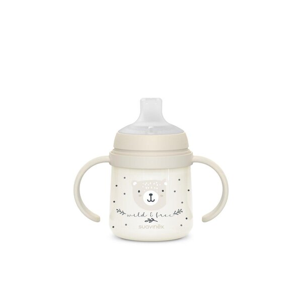 Suavinex sangadega joogipudel 150ml, (6+kuud) Wild & Free Grey - Suavinex