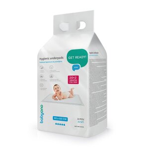 BabyOno ühekordsed aluslinad 40x60cm, 20+2tk - BabyOno