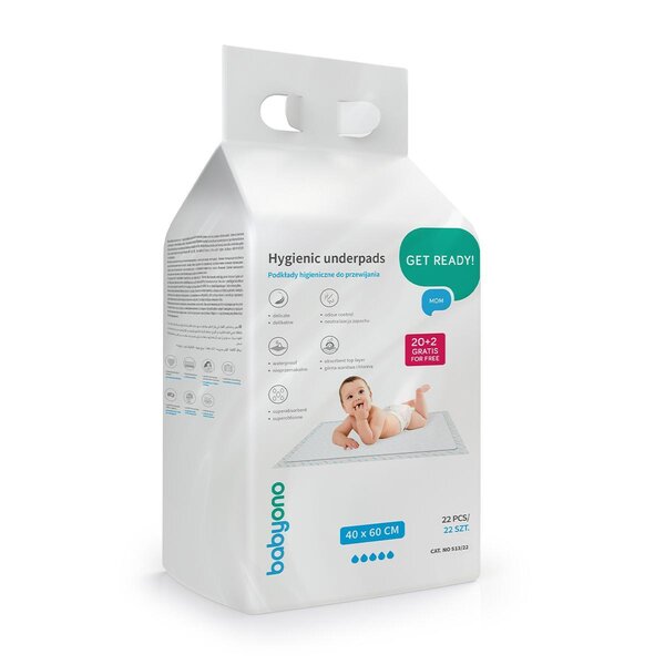 BabyOno ühekordsed aluslinad 40x60cm, 20+2tk - BabyOno