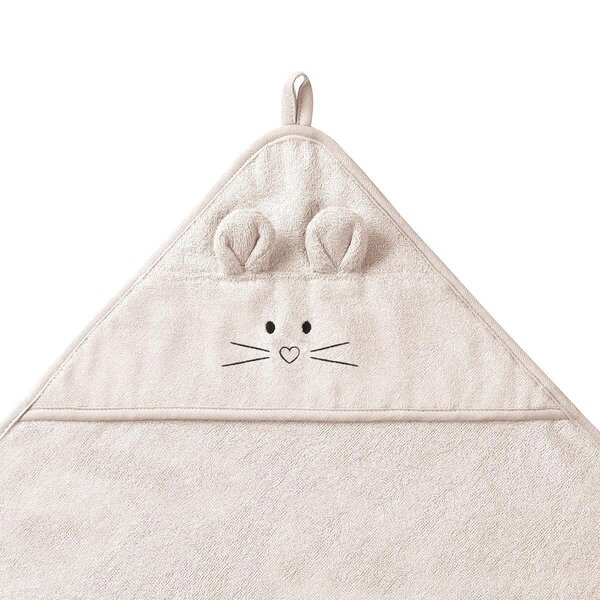 BabyOno bambusest kapuutsiga vannirätik 100x100cm Beige - BabyOno