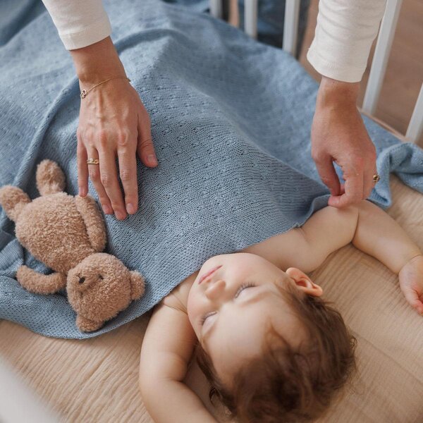 BabyOno kootud bambustekk 75x100cm, Blue - BabyOno