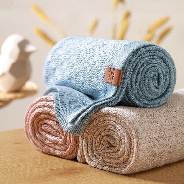 BabyOno kootud bambustekk 75x100cm, Blue - BabyOno