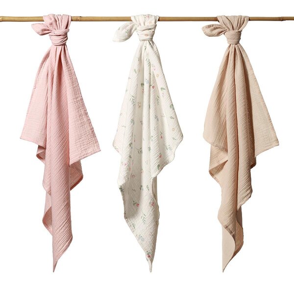 BabyOno musliinist mähkimislinad 70x70cm, Pink 3tk - BabyOno