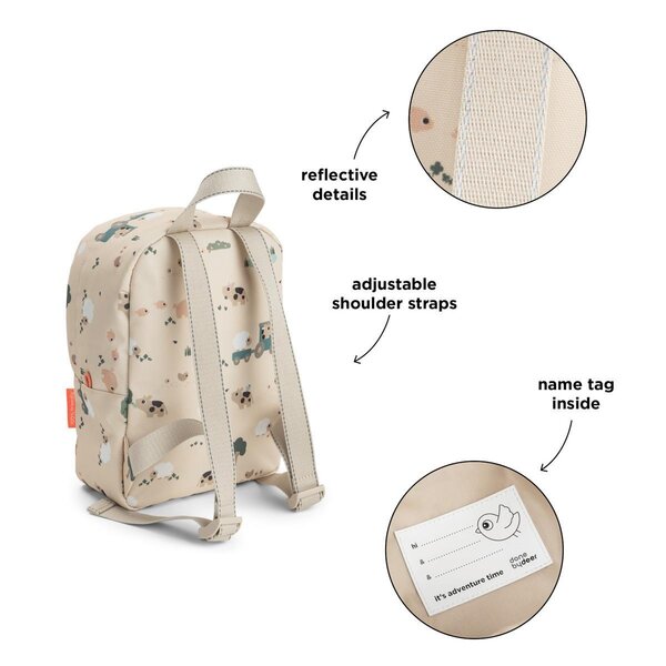 Done by Deer kids backpack Tiny farm 4 L Sand - Done by Deer
