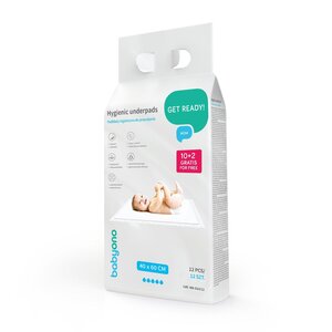 BabyOno ühekordsed aluslinad 40x60cm, 10tk + 2tk tasuta - BabyOno