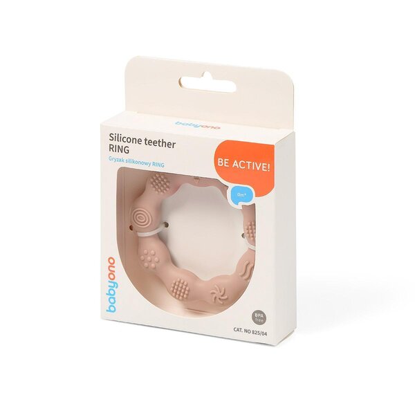 BabyOno silikoonist närimisrõngas Ring Beige - BabyOno