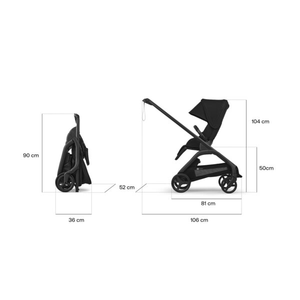 Bugaboo Dragonfly 2in1 stroller set Midnight Black/Midnight Black/Black - Bugaboo