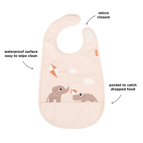 Done by Deer Bib w/velcro 2-pack, Playground Powder - Done by Deer